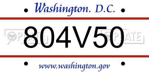 804V50 District Of Columbia License Plate