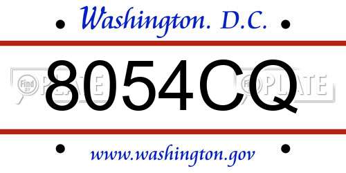 8054CQ District Of Columbia License Plate