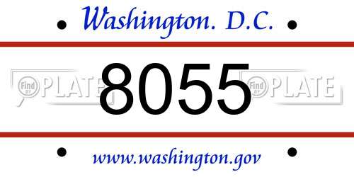 8055 District Of Columbia License Plate
