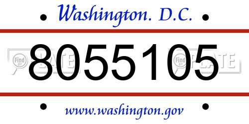 8055105 District Of Columbia License Plate