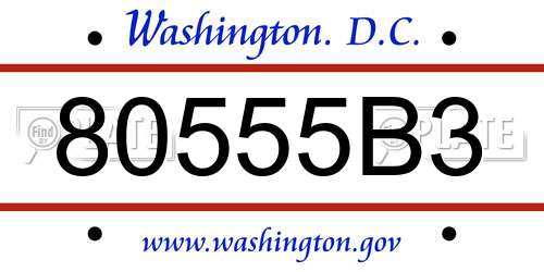 80555B3 District Of Columbia License Plate