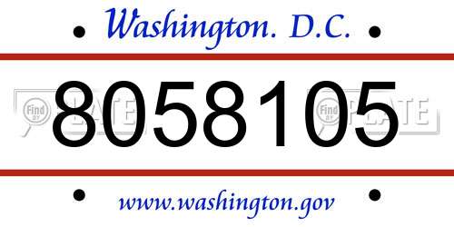 8058105 District Of Columbia License Plate