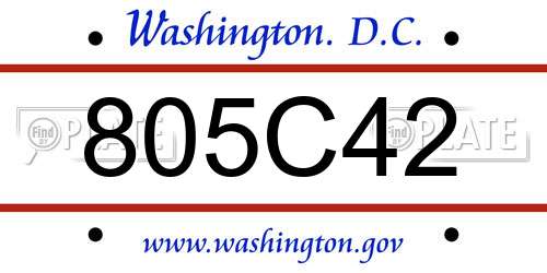 805C42 District Of Columbia License Plate