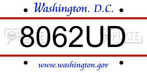 8062UD District Of Columbia License Plate
