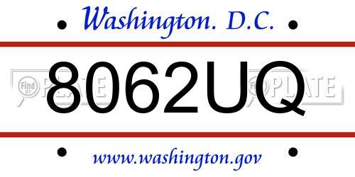 8062UQ District Of Columbia License Plate