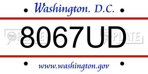 8067UD District Of Columbia License Plate