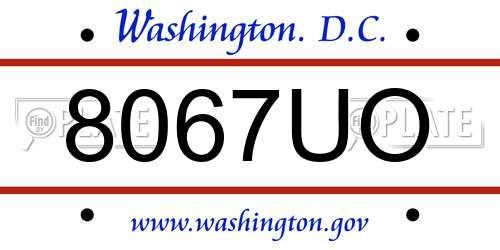 8067UO District Of Columbia License Plate