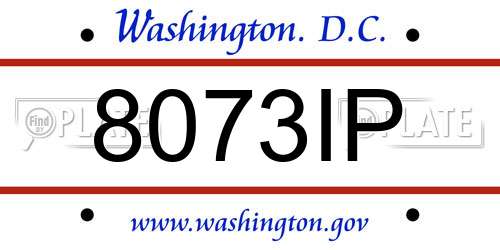 8073IP District Of Columbia License Plate