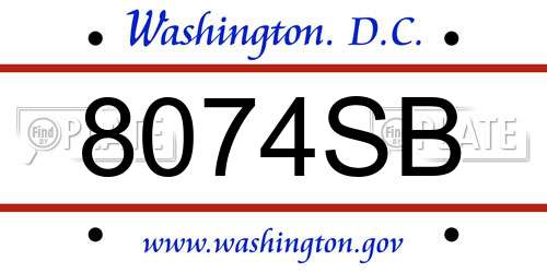 8074SB District Of Columbia License Plate