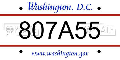 807A55 District Of Columbia License Plate