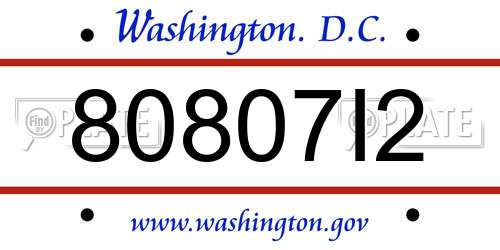80807I2 District Of Columbia License Plate