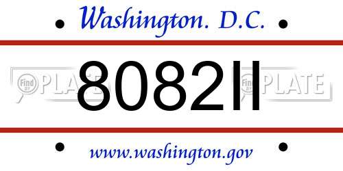 8082II District Of Columbia License Plate