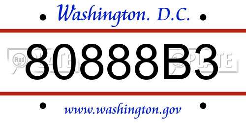 80888B3 District Of Columbia License Plate