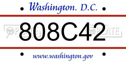 808C42 District Of Columbia License Plate