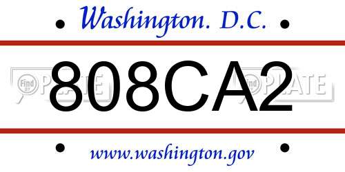 808CA2 District Of Columbia License Plate