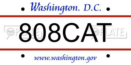 808CAT District Of Columbia License Plate