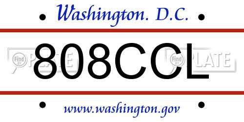 808CCL District Of Columbia License Plate