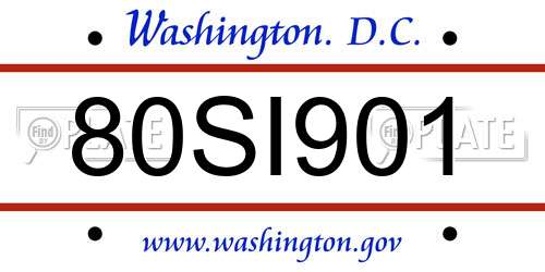 80SI901 District Of Columbia License Plate