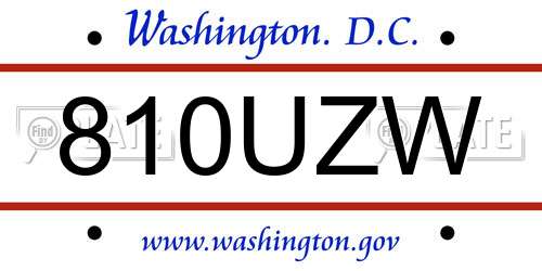 810UZW District Of Columbia License Plate