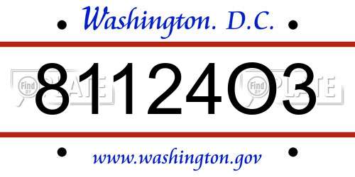 81124O3 District Of Columbia License Plate