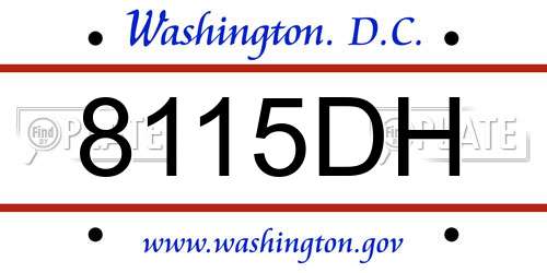 8115DH District Of Columbia License Plate