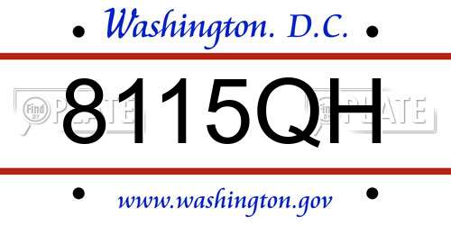 8115QH District Of Columbia License Plate