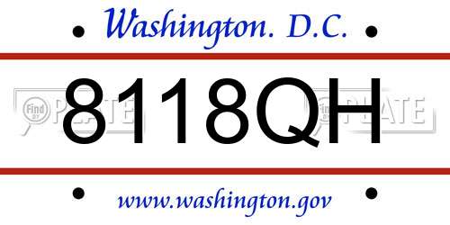 8118QH District Of Columbia License Plate