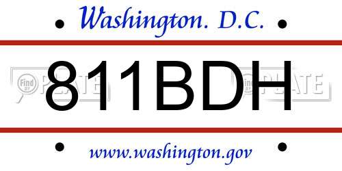 811BDH District Of Columbia License Plate