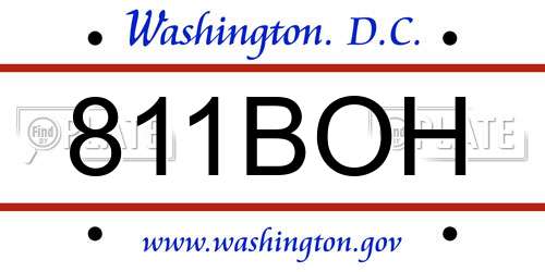 811BOH District Of Columbia License Plate