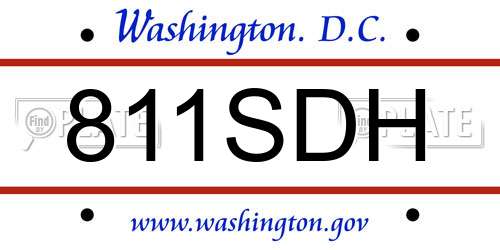 811SDH District Of Columbia License Plate