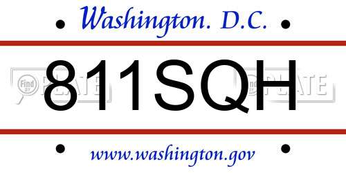 811SQH District Of Columbia License Plate