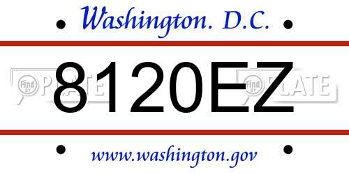 8120EZ District Of Columbia License Plate
