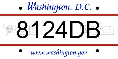 8124DB District Of Columbia License Plate