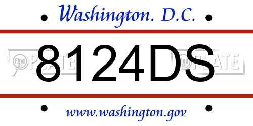 8124DS District Of Columbia License Plate
