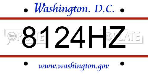 8124HZ District Of Columbia License Plate