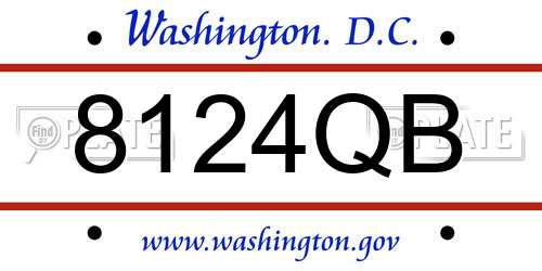 8124QB District Of Columbia License Plate