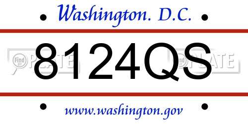 8124QS District Of Columbia License Plate