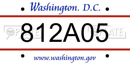 812A05 District Of Columbia License Plate