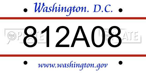 812A08 District Of Columbia License Plate