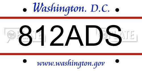 812ADS District Of Columbia License Plate
