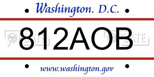 812AOB District Of Columbia License Plate