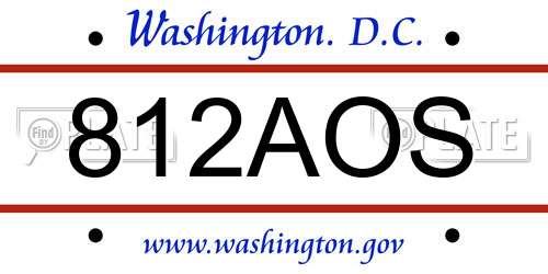 812AOS District Of Columbia License Plate