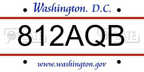 812AQB District Of Columbia License Plate