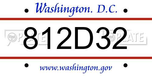 812D32 District Of Columbia License Plate