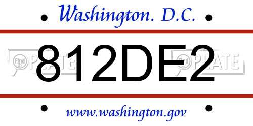812DE2 District Of Columbia License Plate