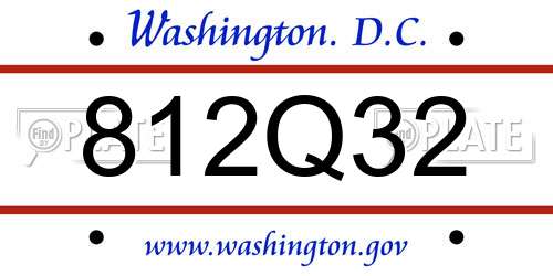 812Q32 District Of Columbia License Plate