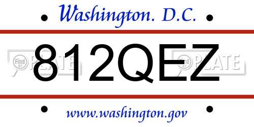 812QEZ District Of Columbia License Plate
