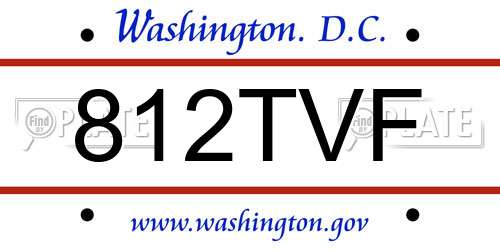 812TVF District Of Columbia License Plate