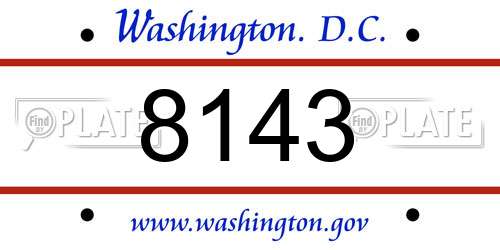 8143 District Of Columbia License Plate