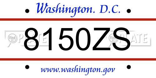 8150ZS District Of Columbia License Plate